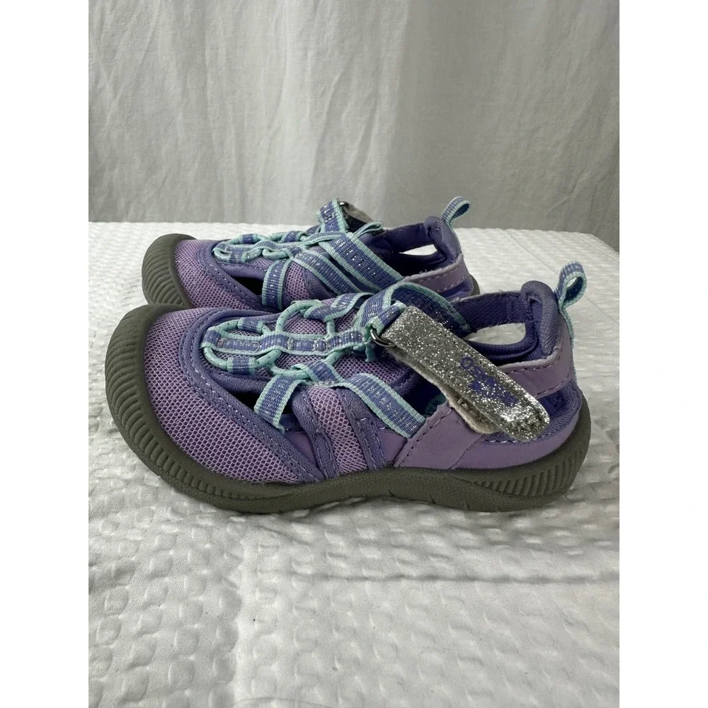 OshKosh Everplay Flexible‎ Outsole Bump Toe Sandal Purple Lilac Toddler Size 6
